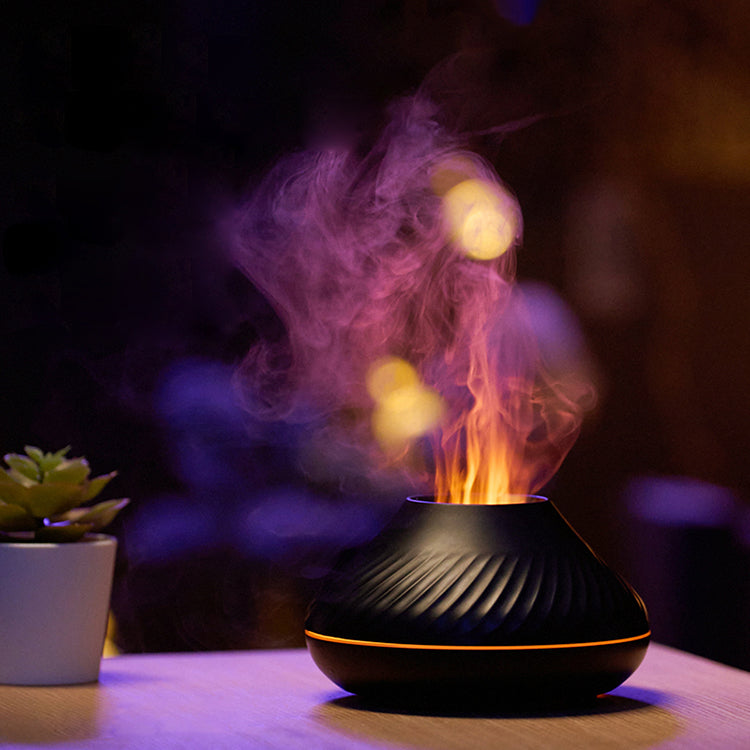 RGB Flame Aroma Diffuser 130ml – 3D Colorful Fire Effect Ultrasonic Humidifier & Essential Oil Diffuser for Home, Bedroom & Relaxation