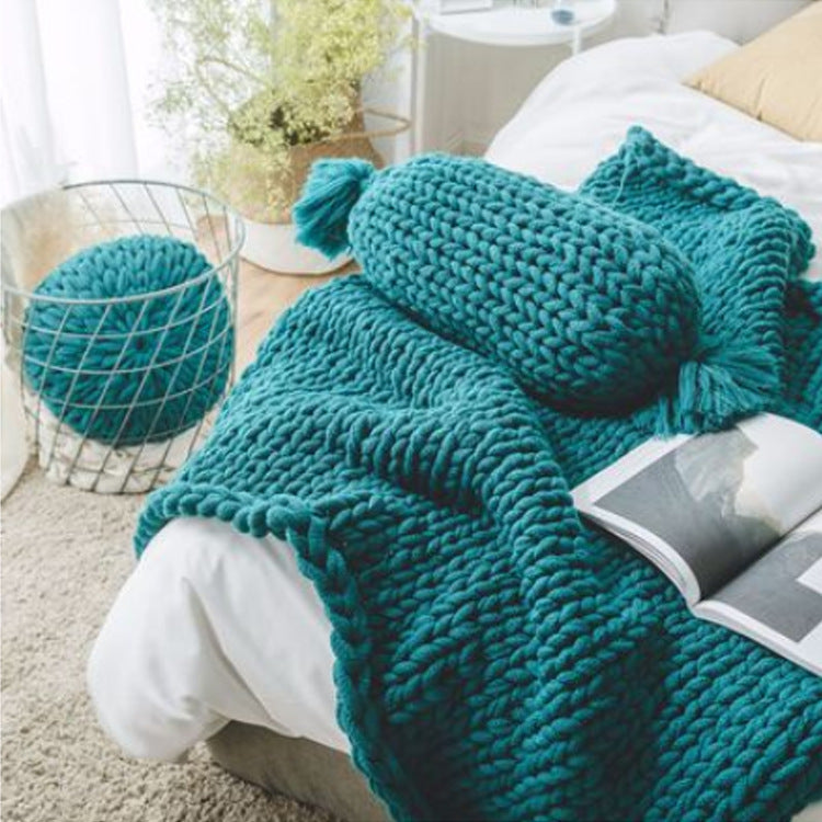 Sofa Lunch Break Knitted Office Nap Blanket Soft Warm Throw Blanket for Office Couch Rest Use