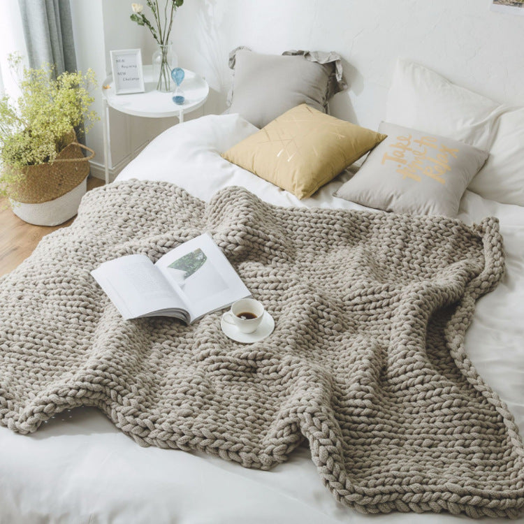 Sofa Lunch Break Knitted Office Nap Blanket Soft Warm Throw Blanket for Office Couch Rest Use