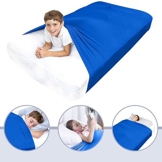 Children’s Sensory Compression Bed Sheet Blanket Soft Stretch Calming Weighted Sleep Blanket for Kids