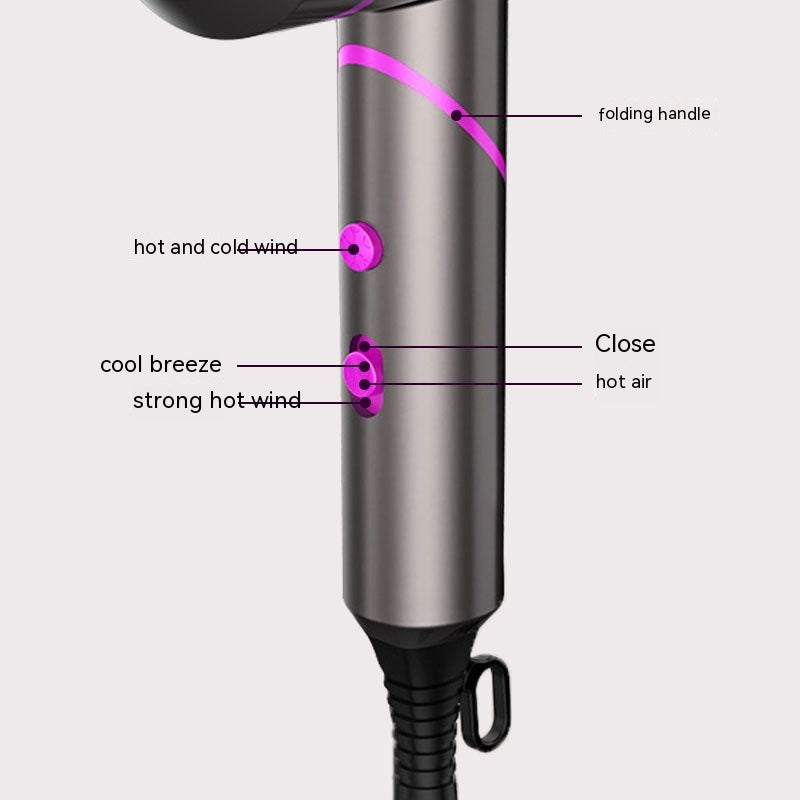 Folding Anion Hair Dryer High Power Constant Temperature Fast Drying Professional Hair Blow Dryer