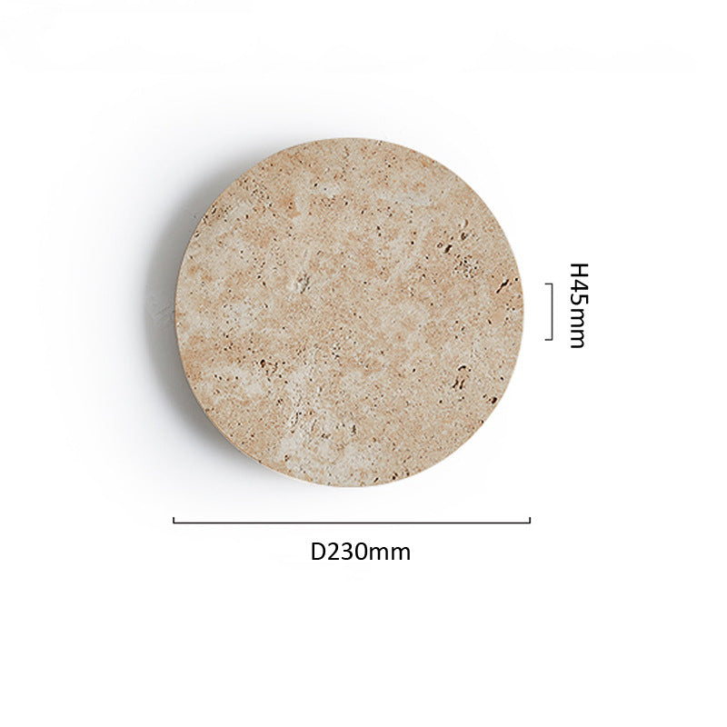 Round Clock Wall Lamp Yellow Cave Stone Design Modern Decorative Bedroom Living Room Light