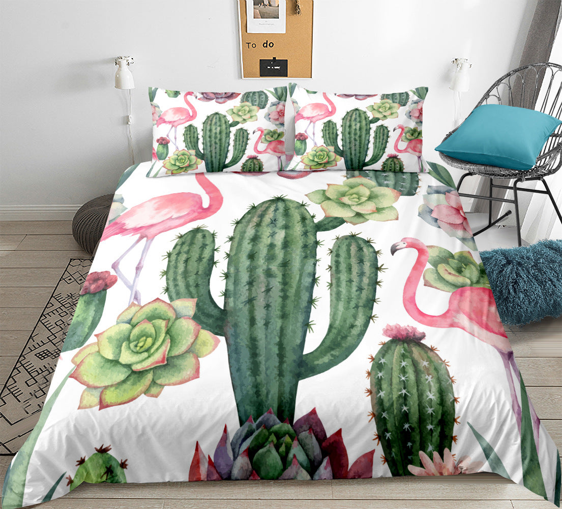 3 or 4 Piece Home Textile Bedding Set Soft Comforter Sheet Pillowcase Bed Set for Bedroom