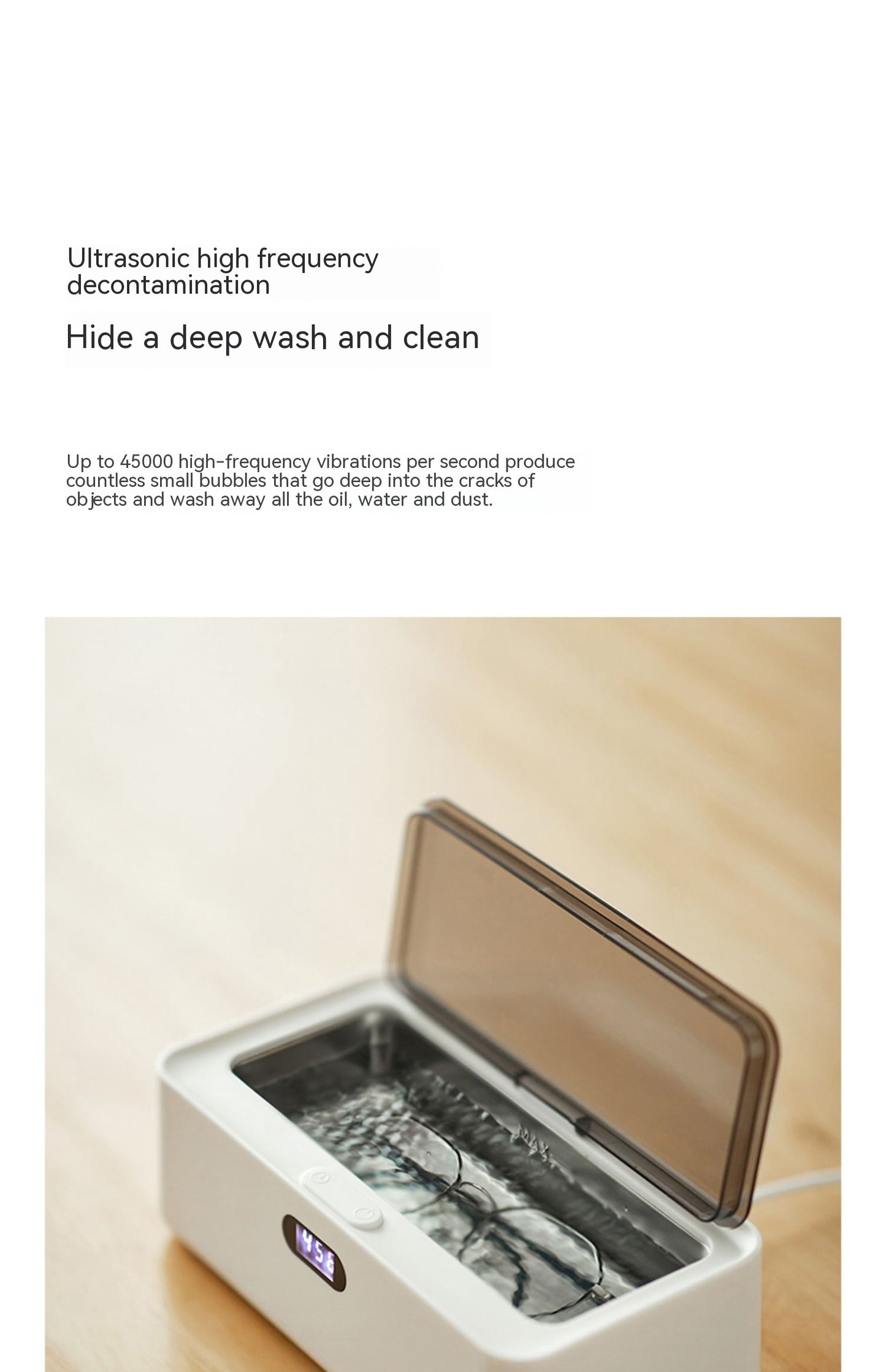Ultrasonic Contact Lens Cleaning Machine Portable Electric Lens Cleaner Disinfection Storage Device