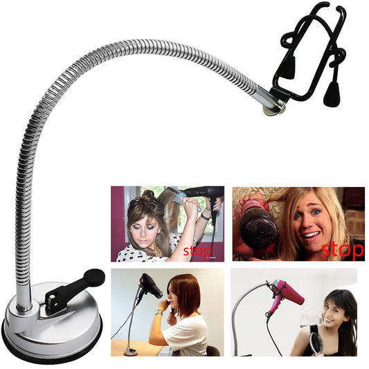 Hair Dryer Hands Free 360 Degree Rotating Holder Stand Suction Cup Hair Organization Pet Grooming Rack Lazy Mount