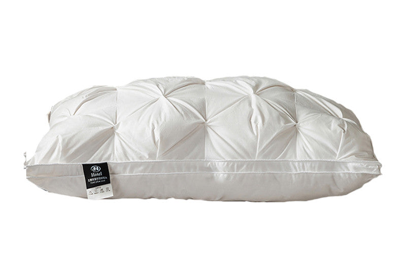Feather Pillows Pair White Goose Down Neck Support Soft Sleeping Pillows Bedroom Bedding