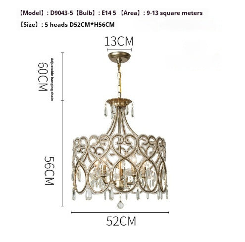 Aged Crystal Chandelier – French Luxury Living Room Lighting