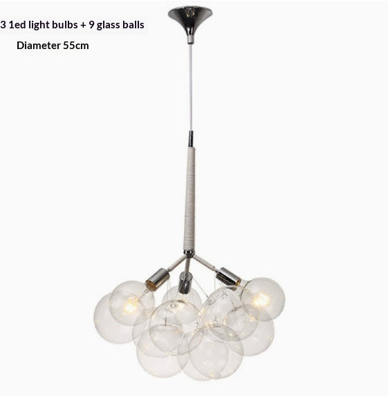 Nordic Modern Bubble Glass Pendant Light – Light Luxury Transparent Ball Chandelier