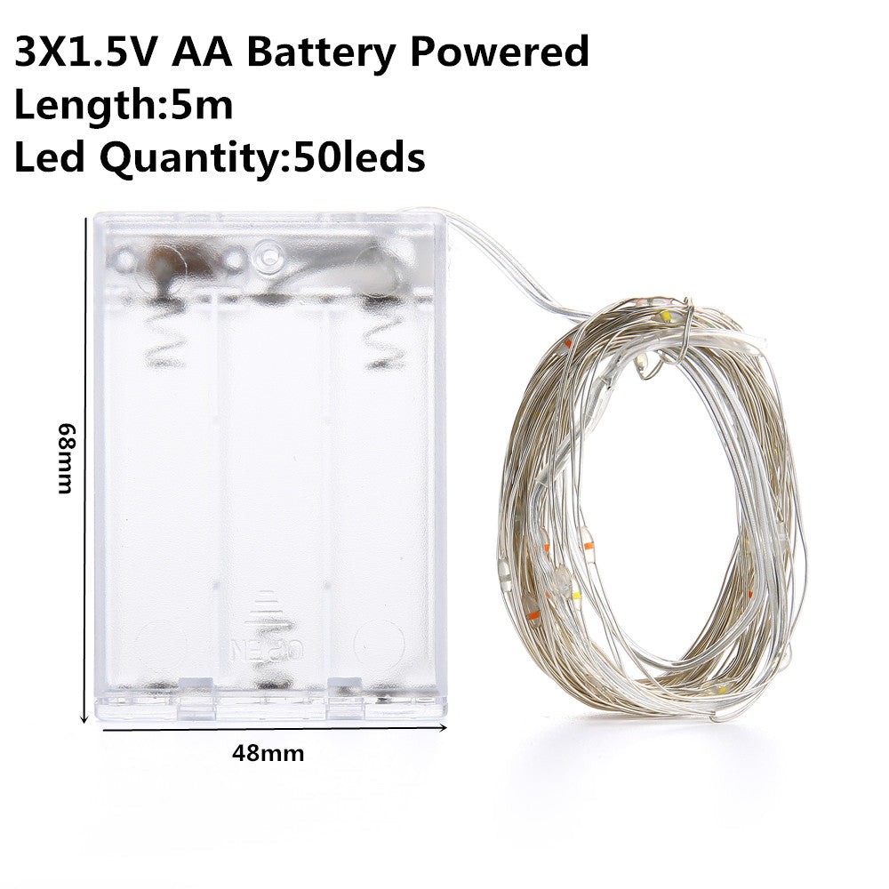 LED Christmas String Lights Battery USB Powered Copper Wire Fairy Lights 2m 5m 10m for Outdoor Wedding Party Decoration