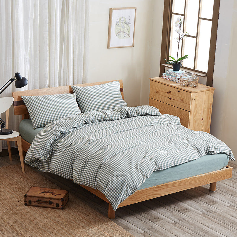 Pure Cotton 4 Piece Bed Sheet Set Soft Breathable Bed Linen Bedding Set for Home Comfort