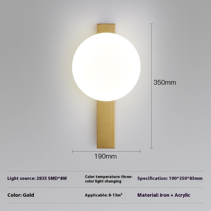 Household Minimalist Modern Wall Lamp Simple LED Sconce Lighting for Bedroom Living Room Decor