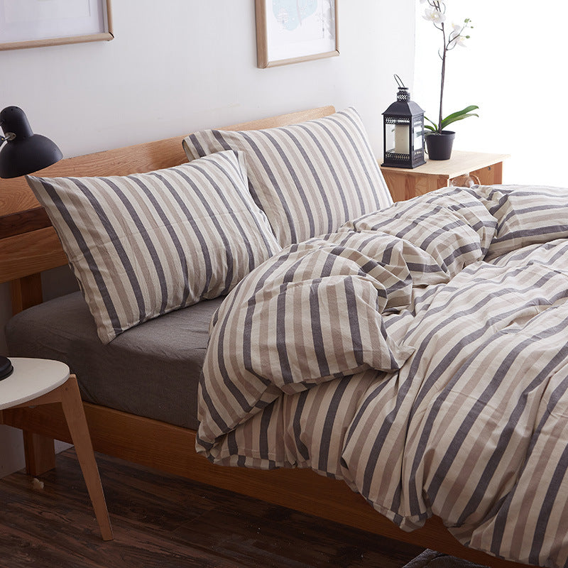 Pure Cotton 4 Piece Bed Sheet Set Soft Breathable Bed Linen Bedding Set for Home Comfort
