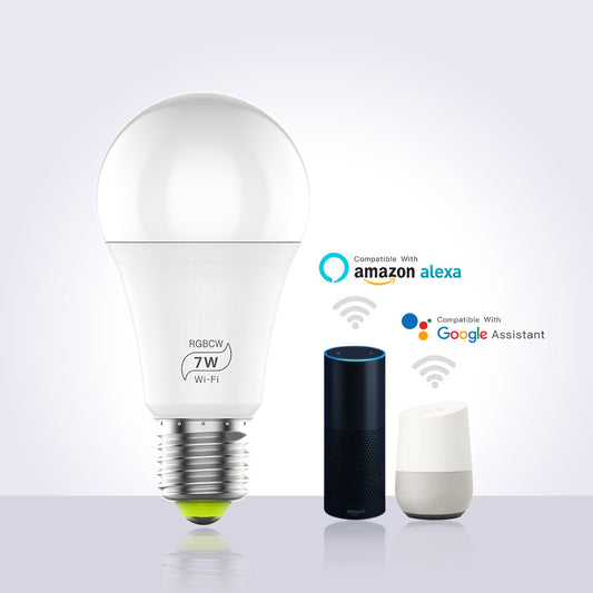 LED Smart WiFi Bulb Voice Control Works with Alexa and Google Assistant Color Changing Smart Light