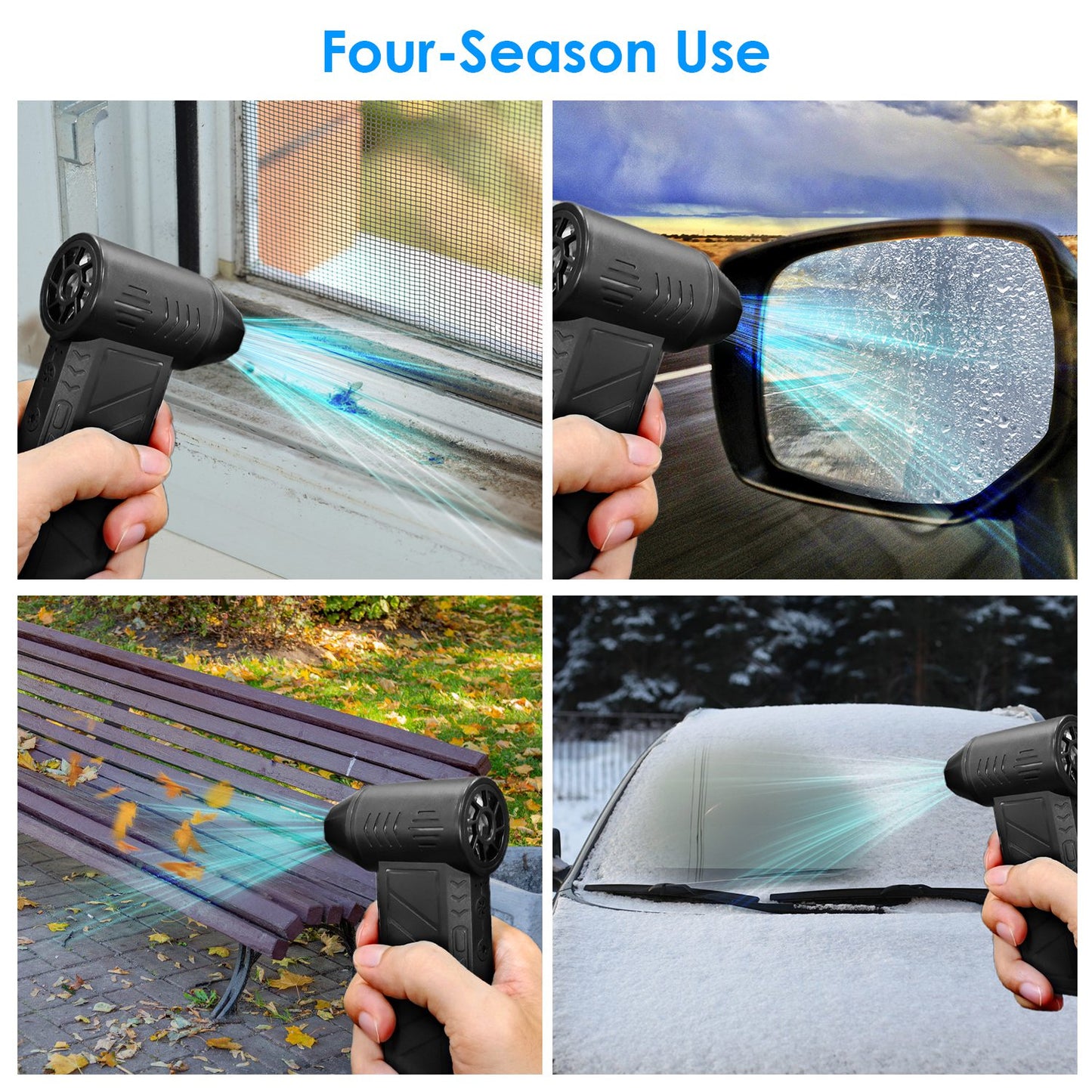 Rechargeable Compressed Air Duster 150000 RPM Cordless Air Blower with LED Light for PC Keyboard Car and Home Cleaning