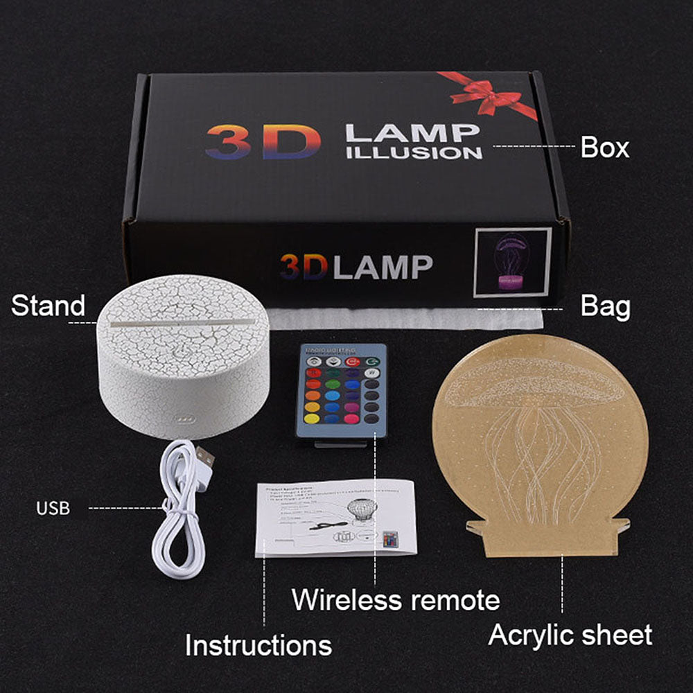 Sports 3D Night Light – LED Optical Illusion Lamp for Bedroom Decor