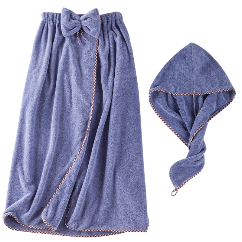 Coral Fleece Wearable Bath Towel Skirt Soft Absorbent Korean Style Bath Wrap Quick Dry