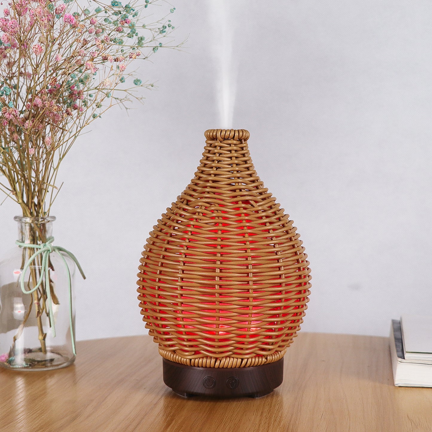 Household Hollow Rattan Humidifier Mini Ultrasonic 100ML Aroma Diffuser Small Atomizer for Home and Office Use
