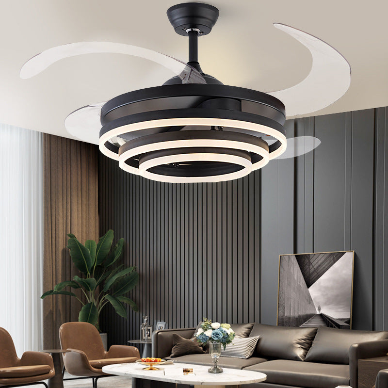 Ceiling Fan with Light & Chandelier – Modern Living Room & Bedroom Fan Lamp