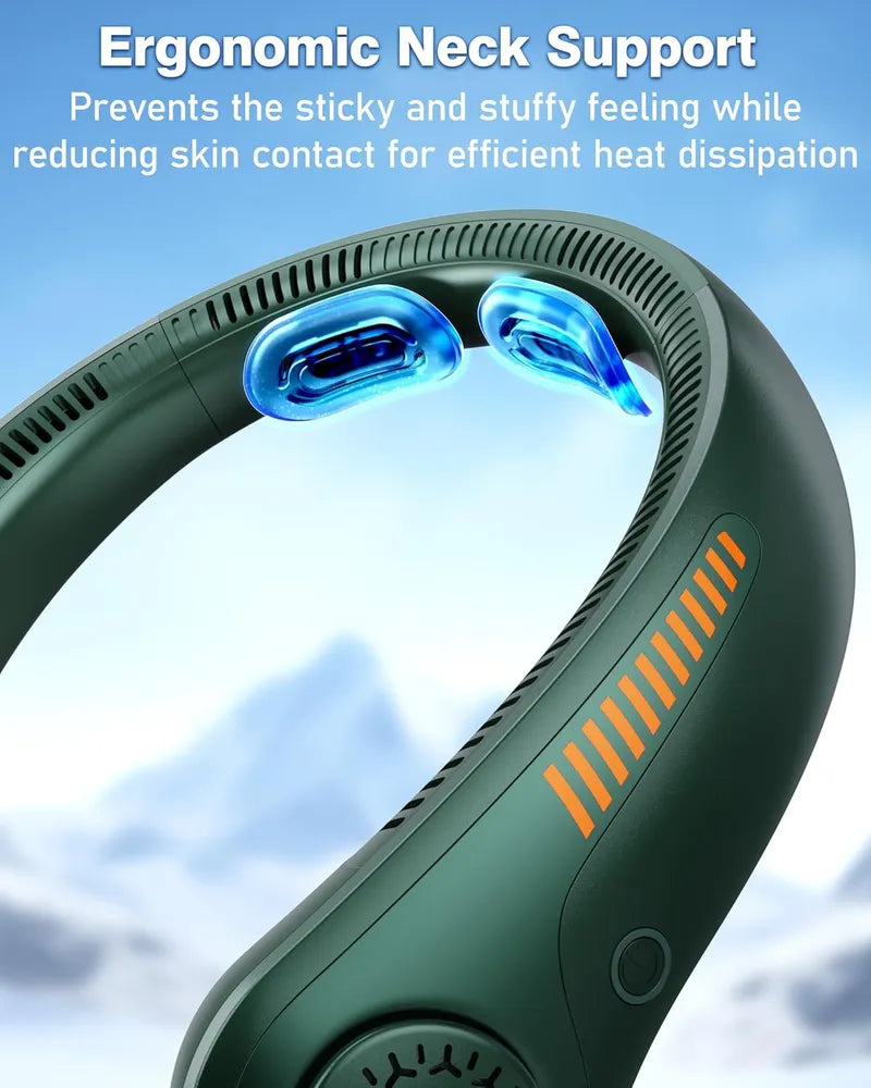 Portable Neck Fan Rechargeable 5-Speed Personal Wearable Fan with Neck Support Quiet Hands-Free Cooling for Travel