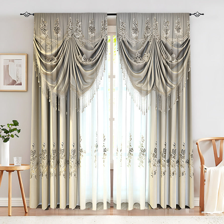 Creative Home European Flower Character Curtains Decorative Window Drapes for Living Room Bedroom Home Decor