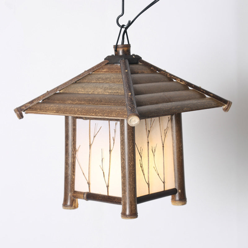 Retro Chinese Bamboo Chandelier – Tea Room Southeast Asia Style Lamp
