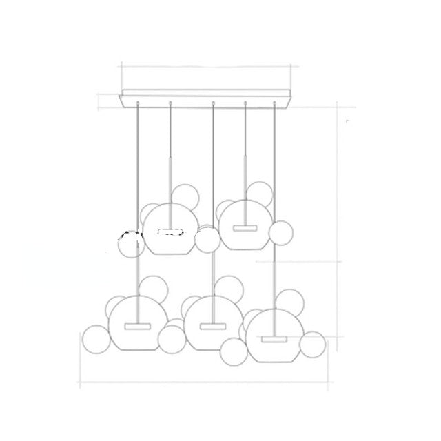 Mickey Bubble Glass Chandelier LED – Modern Living Room, Bedroom & Dining Light