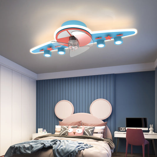 Smart Ceiling Fan Light Children’s Room LED Intelligent Ceiling Lamp With Fan Modern Lighting