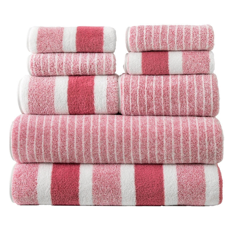 Coral Fleece Towel Set 8 Piece Double Sided Thick Soft Absorbent Face and Bath Towels