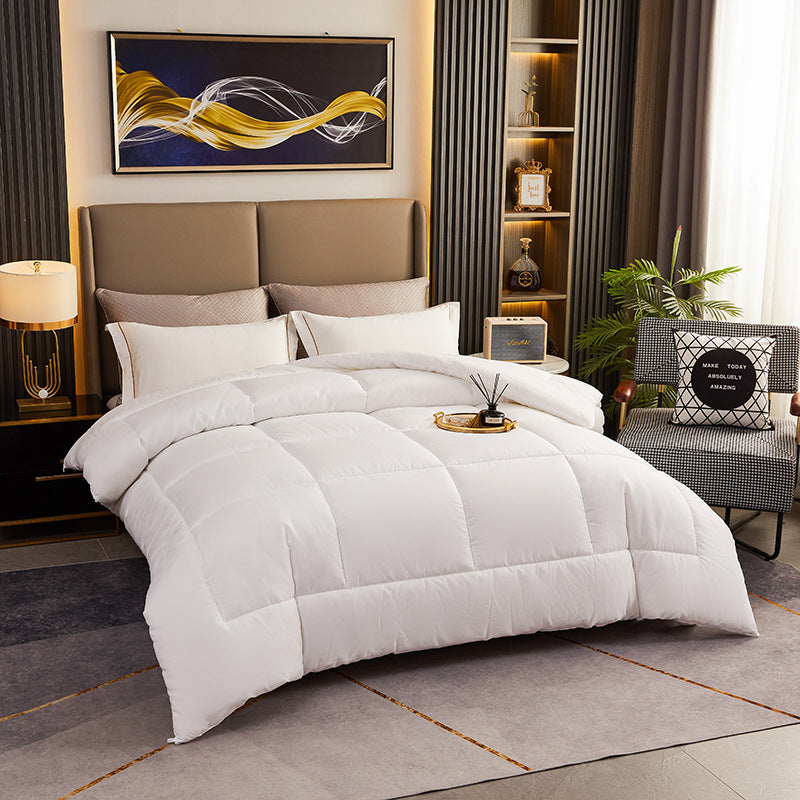 Pure White Hotel Comforter Four Season Duvet Insert Summer Cooling Cotton Quilt for Home and Guesthouse