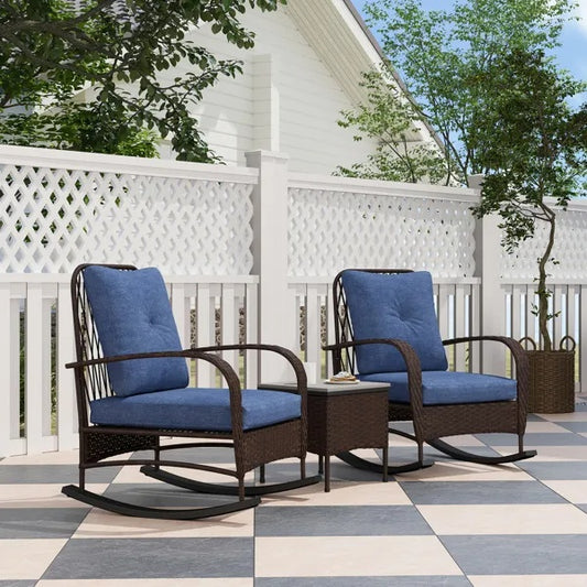 Rattan Chaise Lounge Chair Wicker Patio Furniture Set Outdoor Sun Lounger Garden Relaxing Seating
