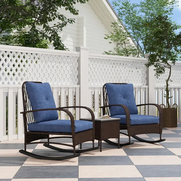 Rattan Chaise Lounge Chair Wicker Patio Furniture Set Outdoor Sun Lounger Garden Relaxing Seating