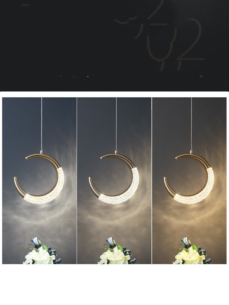 Modern Minimalist Light Luxury Long Line Chandelier Bedroom Bedside Small Pendant Ceiling Light