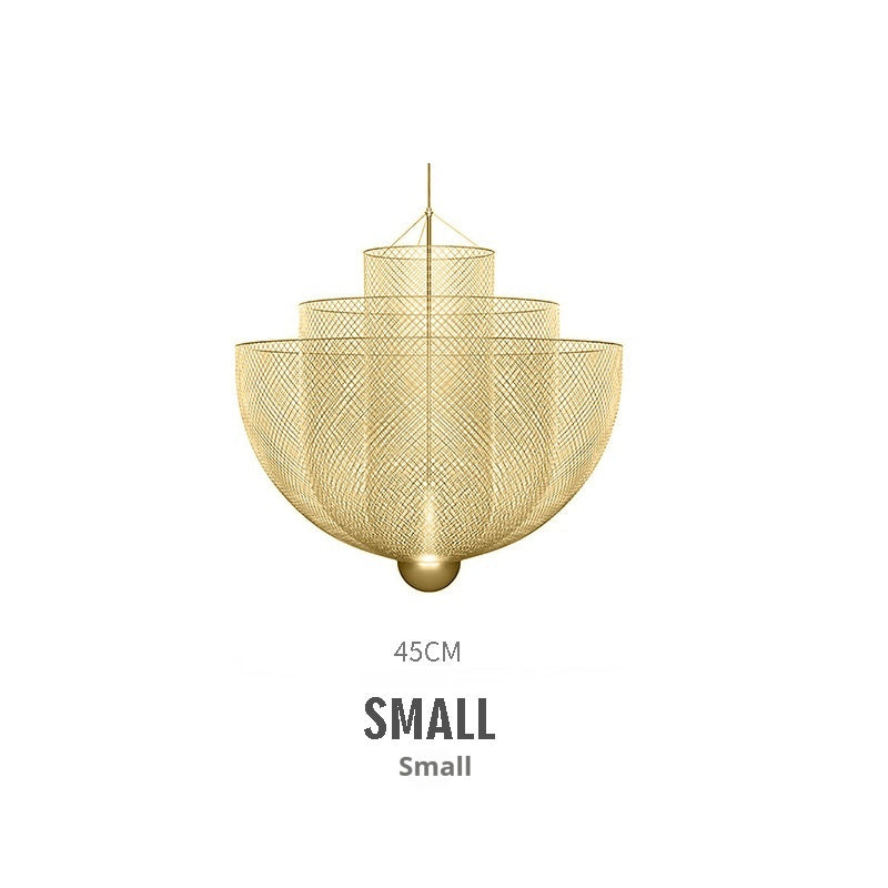 Nordic Iron Mesh Chandelier – Modern Light & Shadow Design