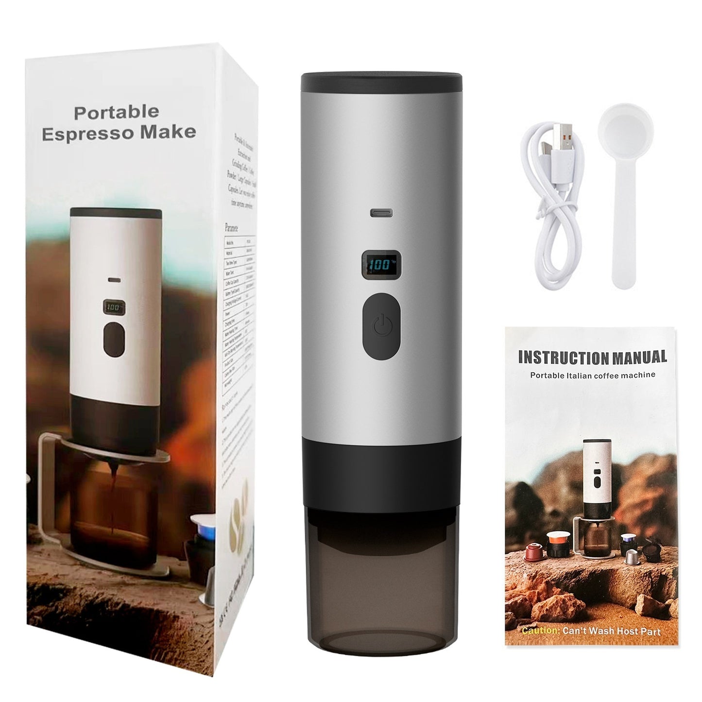 Portable Capsule Coffee Machine – Automatic Wireless Heating Espresso Maker for Travel