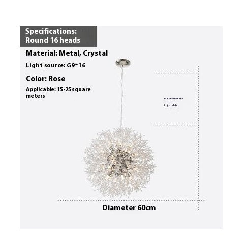 Dandelion Crystal Chandelier – Elegant Lighting for Restaurant, Bedroom & Shop