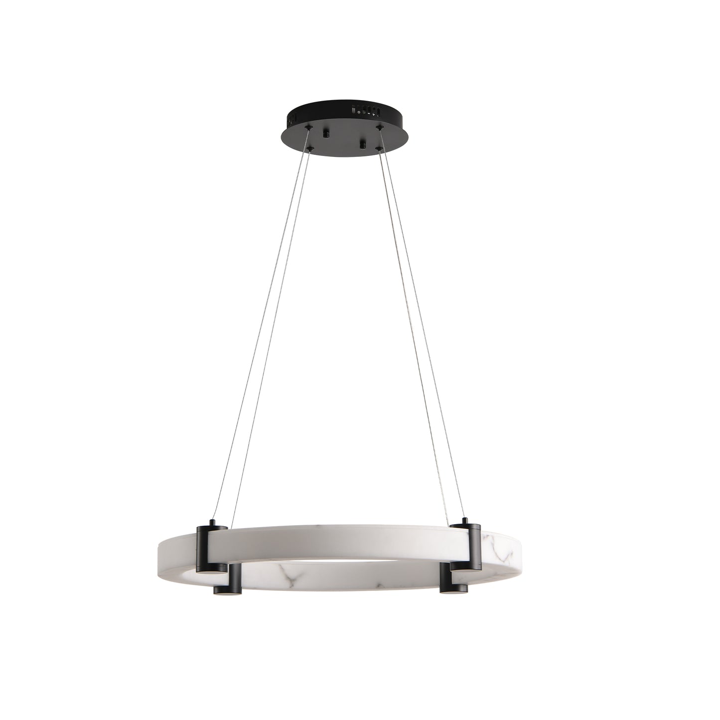 24-Inch Modern LED Pendant Chandelier – Adjustable Height Marble Finish Ceiling Light for Dining, Kitchen & Living Room