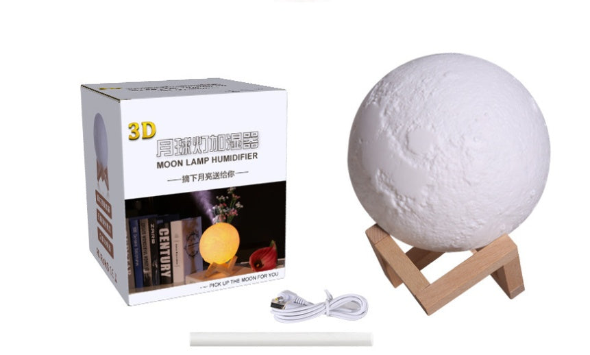 Creative Moon Night Light Air Humidifier Ultrasonic Aroma Diffuser with Soft Glow for Bedroom Home Decor