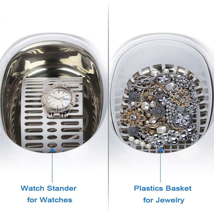 Home Ultrasonic Cleaning Machine Jewelry Glasses & Small Items Deep Cleaner Portable Household Device