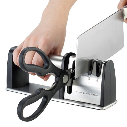 4-in-1 Knife Sharpener – 3 Stage Professional Kitchen Blade Sharpening Tool
