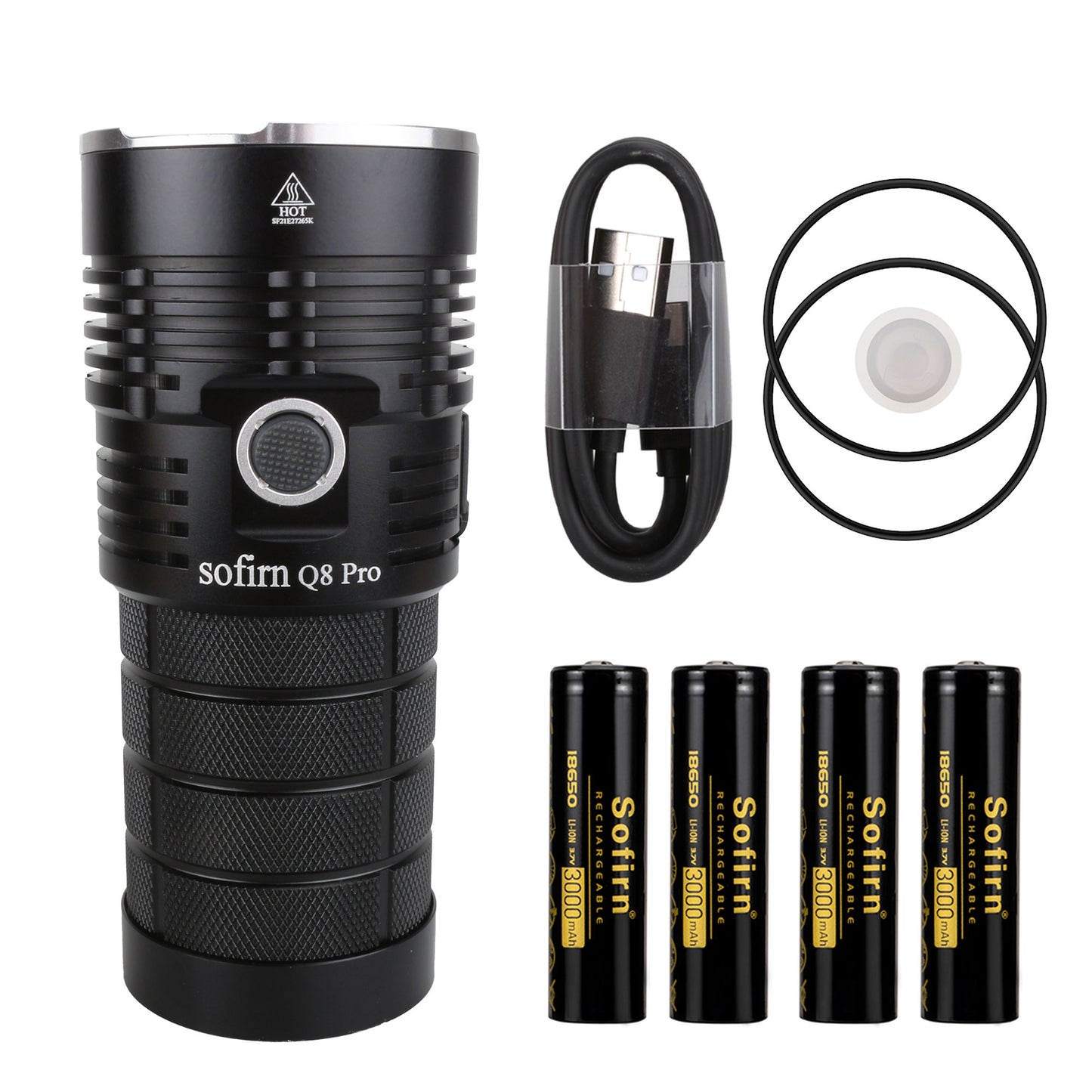 High Power Flashlight – 18650 Battery USB-C Direct Charging LED Torch