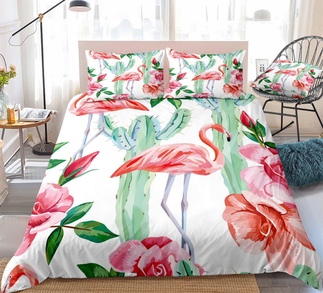 3 or 4 Piece Home Textile Bedding Set Soft Comforter Sheet Pillowcase Bed Set for Bedroom