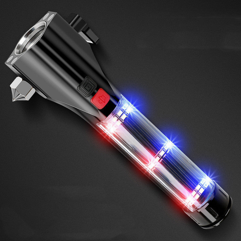 Multifunctional Strong Light Flashlight with Car Safety Cone LED Emergency Warning Light for Roadside and Outdoor Use