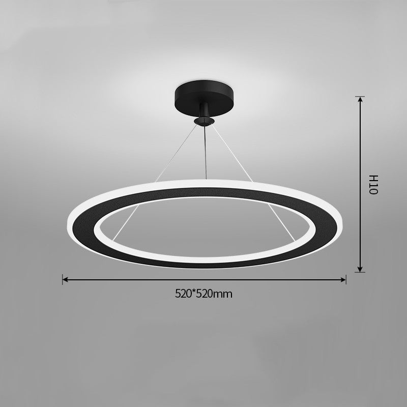 Simple Modern Circular Chandelier – Bedroom & Study Ceiling Light