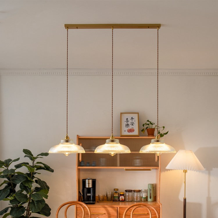 Japanese Vintage Brass Glass Chandelier – Nordic Restaurant & Bar Lighting