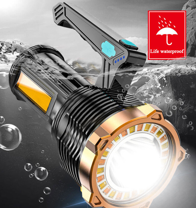 USB Rechargeable COB LED Torch – Powerful Spotlight Flashlight for Camping & Work Light