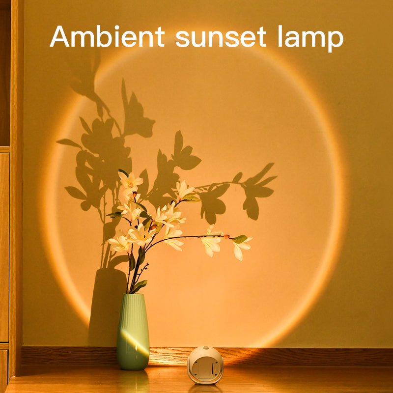 Adjustable Angle Human Sensing Wall Light Wireless Sunset Indoor Spotlight Rechargeable Corridor Living Room Lamp