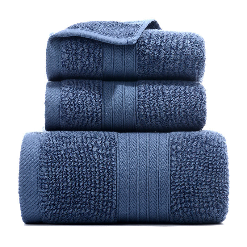 Pure Cotton Towel Set 3 Piece Soft Absorbent Hand and Bath Towels Premium Bathroom Set