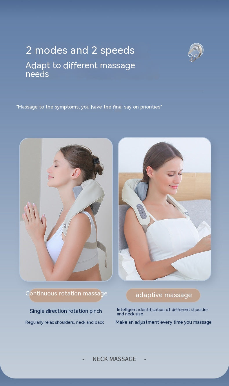 Shoulder and Neck Massager Electric Kneading Hot Compress Neck Lifting Relaxation Device for Trapezius Muscle Relief