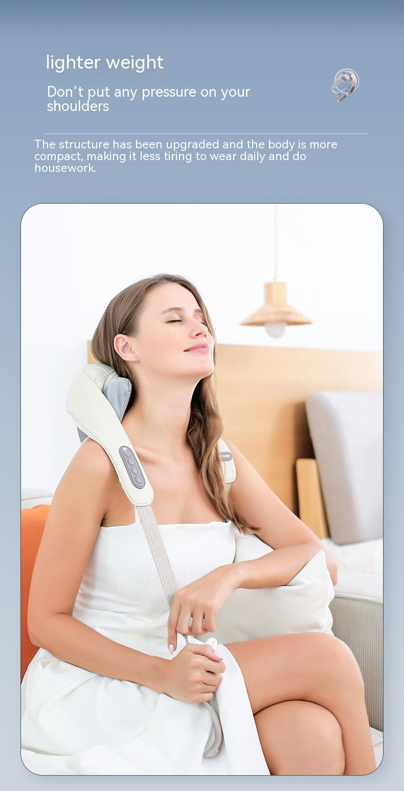 Shoulder and Neck Massager Electric Kneading Hot Compress Neck Lifting Relaxation Device for Trapezius Muscle Relief