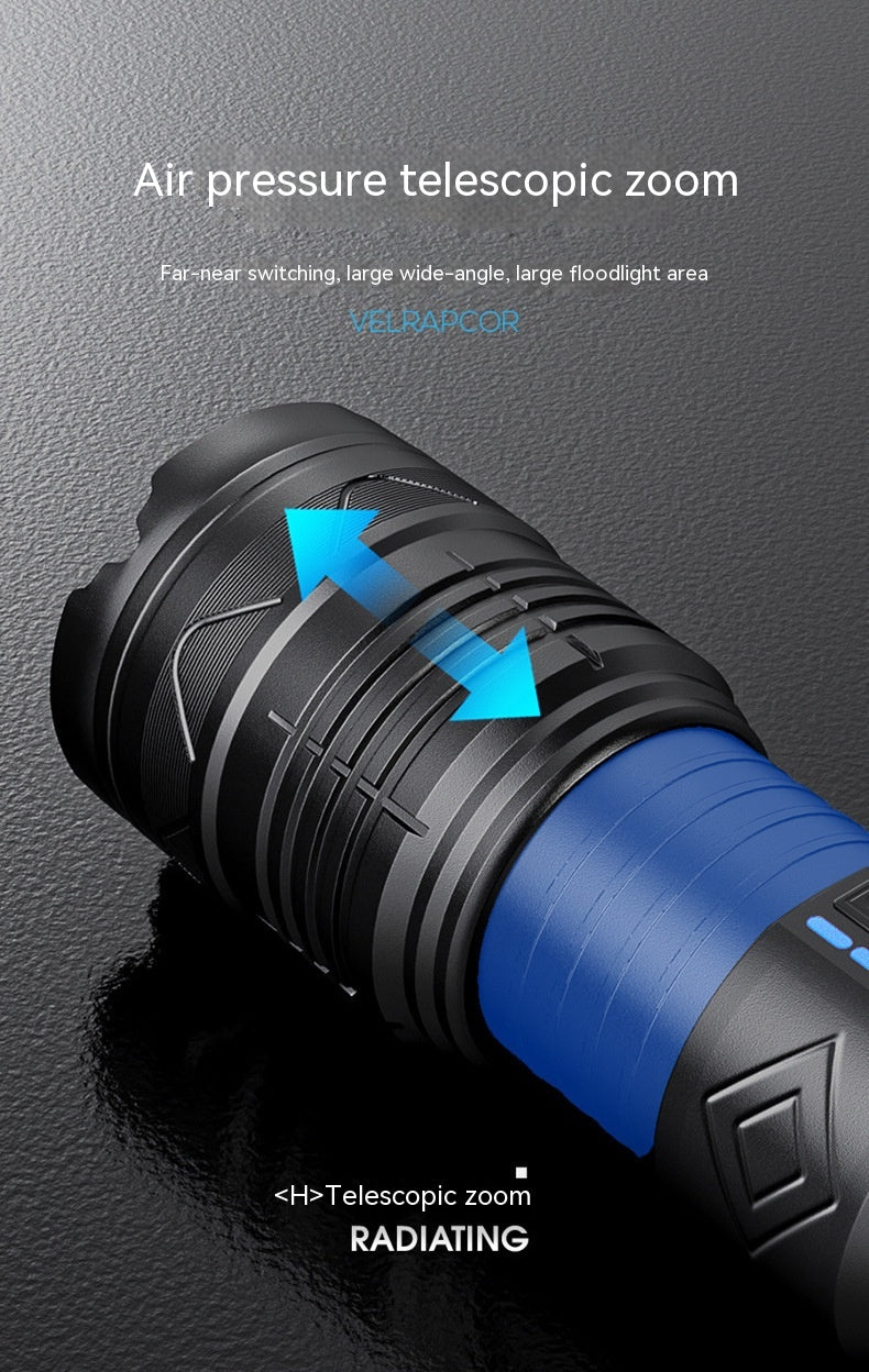 High Power White Laser Flashlight Outdoor Long Range LED Torch for Camping and Emergency Use